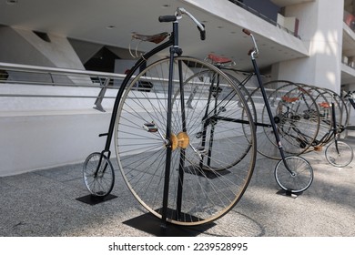 Penny Farthing Bicycle Exhibiting inside Museum. - Shutterstock ID 2239528995