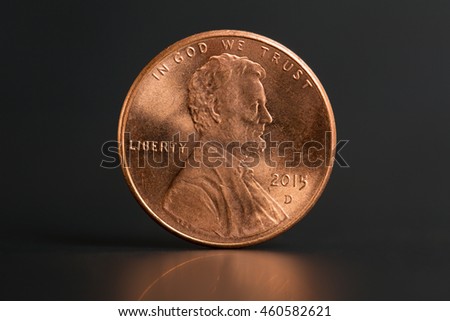 Penny on a Gray Background