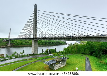 The Penobscot Narrows Bridge is a 2,120 feet (646 m) long cable-stayed bridge over the Penobscot River in Maine.