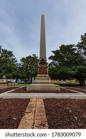 Pensacola, Florida/USA-Oct. 17, 2019: Monument Obelisk To William Dudley Chipley, A Confederate Officer, Railroad Tycoon And Former Mayor Of Pensacola.