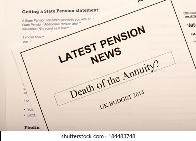 Pension Change Documents, Reflecting Major Change In UK Pension Laws From 2014.