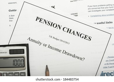 Pension Change Documents, Reflecting Major Change In UK Pension Laws From 2014.