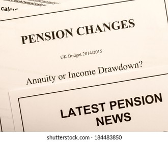 Pension Change Documents, Reflecting Major Change In UK Pension Laws From 2014.