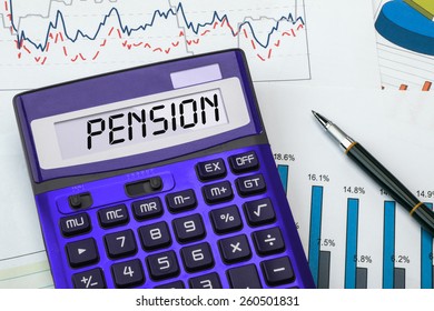 Pension Concept Displayed On Calculator