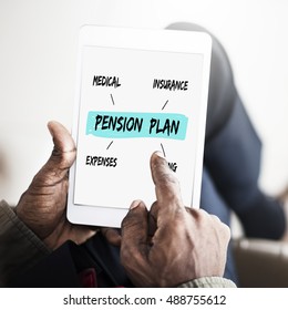 Pension Plan Investment Retirement Diagram Concept