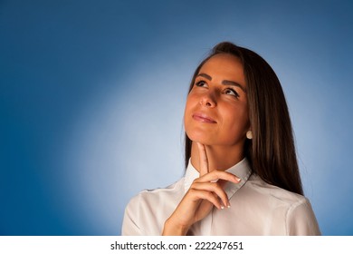 Pensive Young Hispanic Woman Thinking