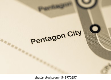 Pentagon City Station. Washington DC Metro Map.