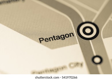 Pentagon Station. Washington DC Metro Map.