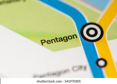 Pentagon Station. Washington DC Metro Map.