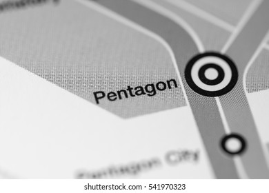 Pentagon Station. Washington DC Metro Map.