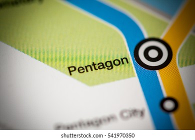 Pentagon Station. Washington DC Metro Map.