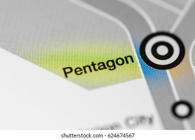 Pentagon Station. Washington DC Metro Map.