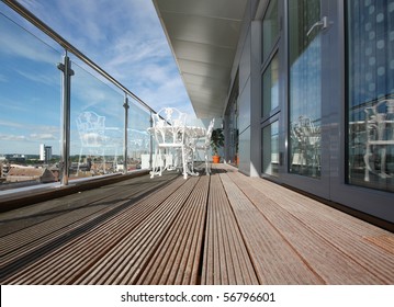 Penthouse Apartment Balcony With Wooden Decking