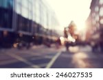 people in bokeh, street of London