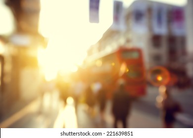 People In Bokeh, Street Of London