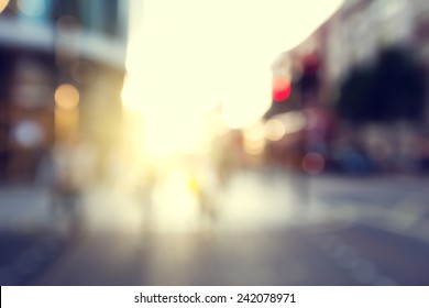 People In Bokeh, Street Of London