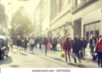 People In Bokeh, Street Of London