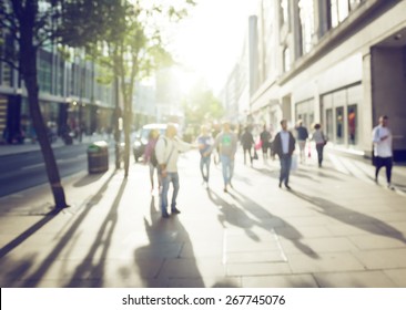 people in bokeh, street of London - Shutterstock ID 267745076