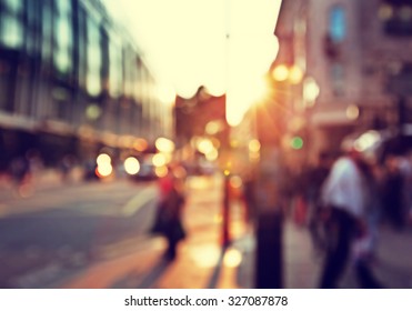 People In Bokeh, Street Of London