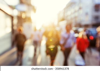 People In Bokeh, Street Of London