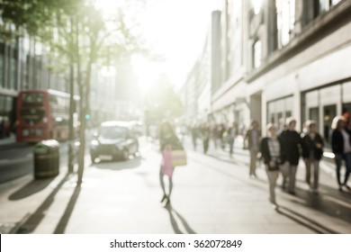 People In Bokeh, Street Of London