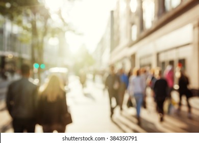 People In Bokeh, Street Of London