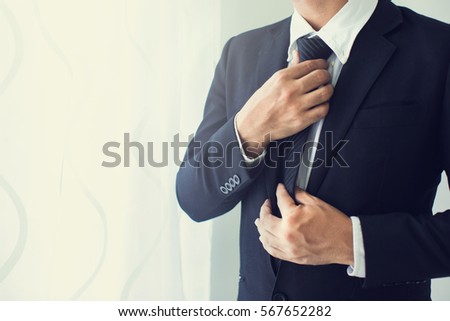 Similar – Image, Stock Photo Jacket and tie detail