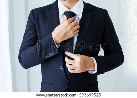 Similar – Image, Stock Photo Jacket and tie detail