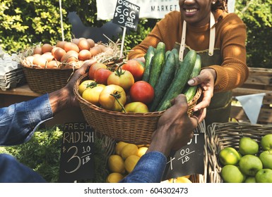 People Buying Fresh Local Vegetable From Farm at Market
