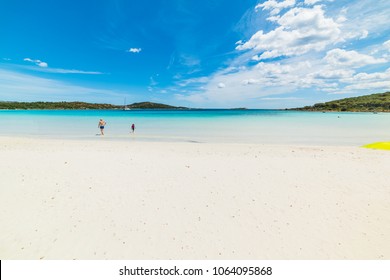 People In Cala Brandinchi, Costa Smeralda. Sardinia, Italy