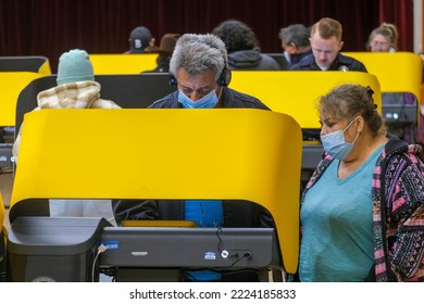 People Cast Their Ballots At A Voting Station Tuesday, November 8, 2022 In Los Angeles. 