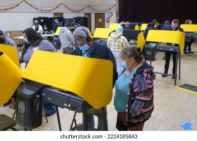 People Cast Their Ballots At A Voting Station Tuesday, November 8, 2022 In Los Angeles.  