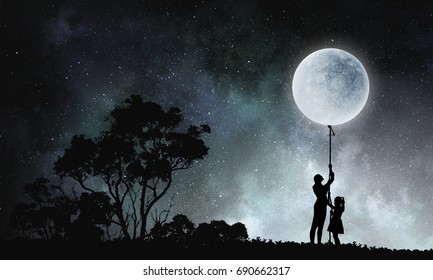 425 Girl catch moon Images, Stock Photos & Vectors | Shutterstock