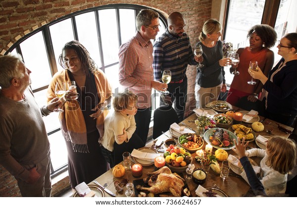 People Celebrating Thanksgiving Day Stock Photo (Edit Now) 736624657