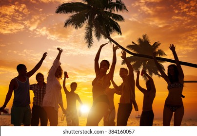 People Celebration Beach Party Summer Holiday Vacation Concept