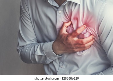 people chest pain from heart attack. healthcare concept