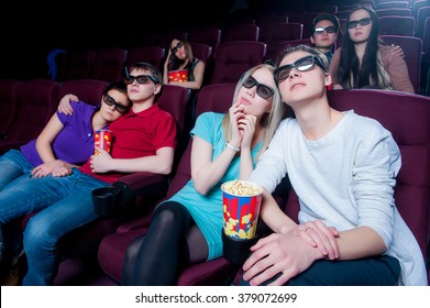 People In The Cinema Wearing 3d Glasses