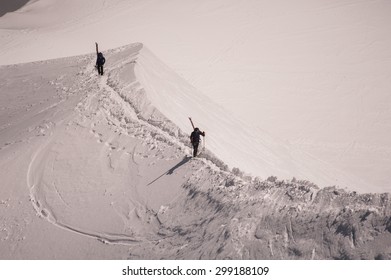 People Climbing Mont Blanc in Alps, France - Powered by Shutterstock