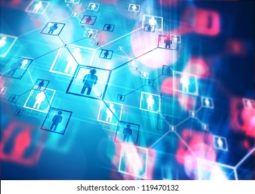 People Connected - Conceptual image with connecting people
