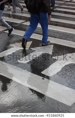 Similar – Image, Stock Photo all over Pedestrian