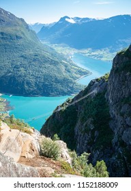 People Crossing Bridge In The Via Ferrata In Loen, Norway