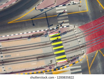 people crossing the road on zebra, city center of Dubai - Shutterstock ID 1200835822