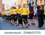 People dancing in traditional costumes at the festivals in Arequipa, Peru