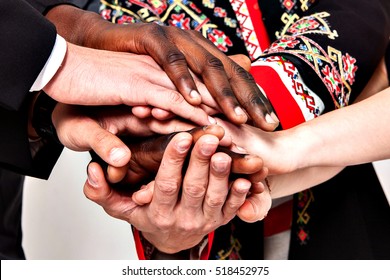 People of different nationalities.The concept of friendship, communication, teamwork. immigration - Shutterstock ID 518452975