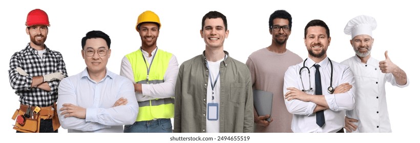 People of different professions. Collage with portraits on white background - Powered by Shutterstock