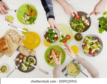 Friends Having Dinner Stock Photo (Edit Now) 1059125840