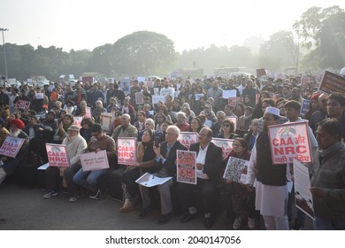 People Doing Protest Against Citizenship Amendment Act. Gurgaon, Haryana, India. December 21, 2019.