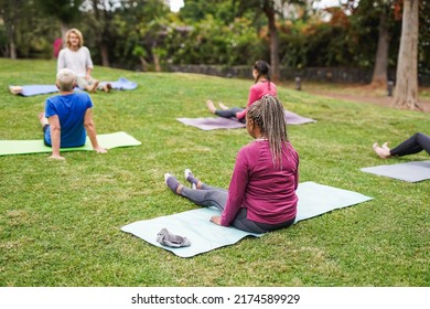 People Doing Yoga Exercise Outdoor.