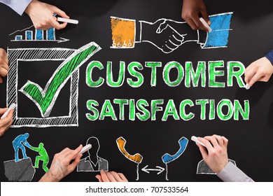 People Drawing Customer Satisfaction Survey Concept Stock Photo ...