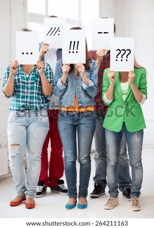 Similar – Image, Stock Photo The three question marks